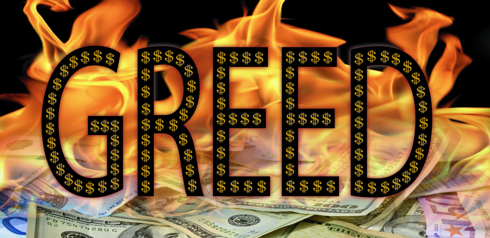 Burning Greed | Museum Quality Fine Art Canvas Print